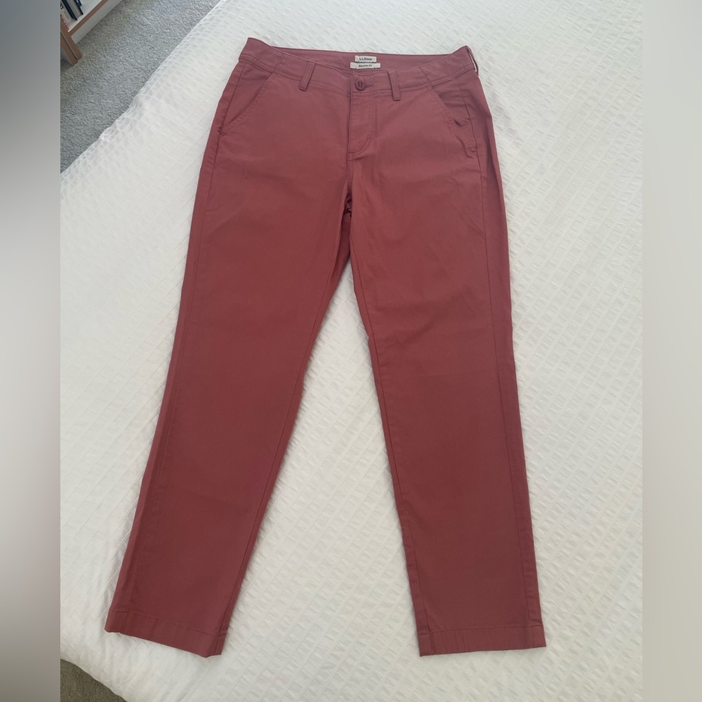 L.L. Bean Women's Straight Leg Pants - Rust Red / Salmon color